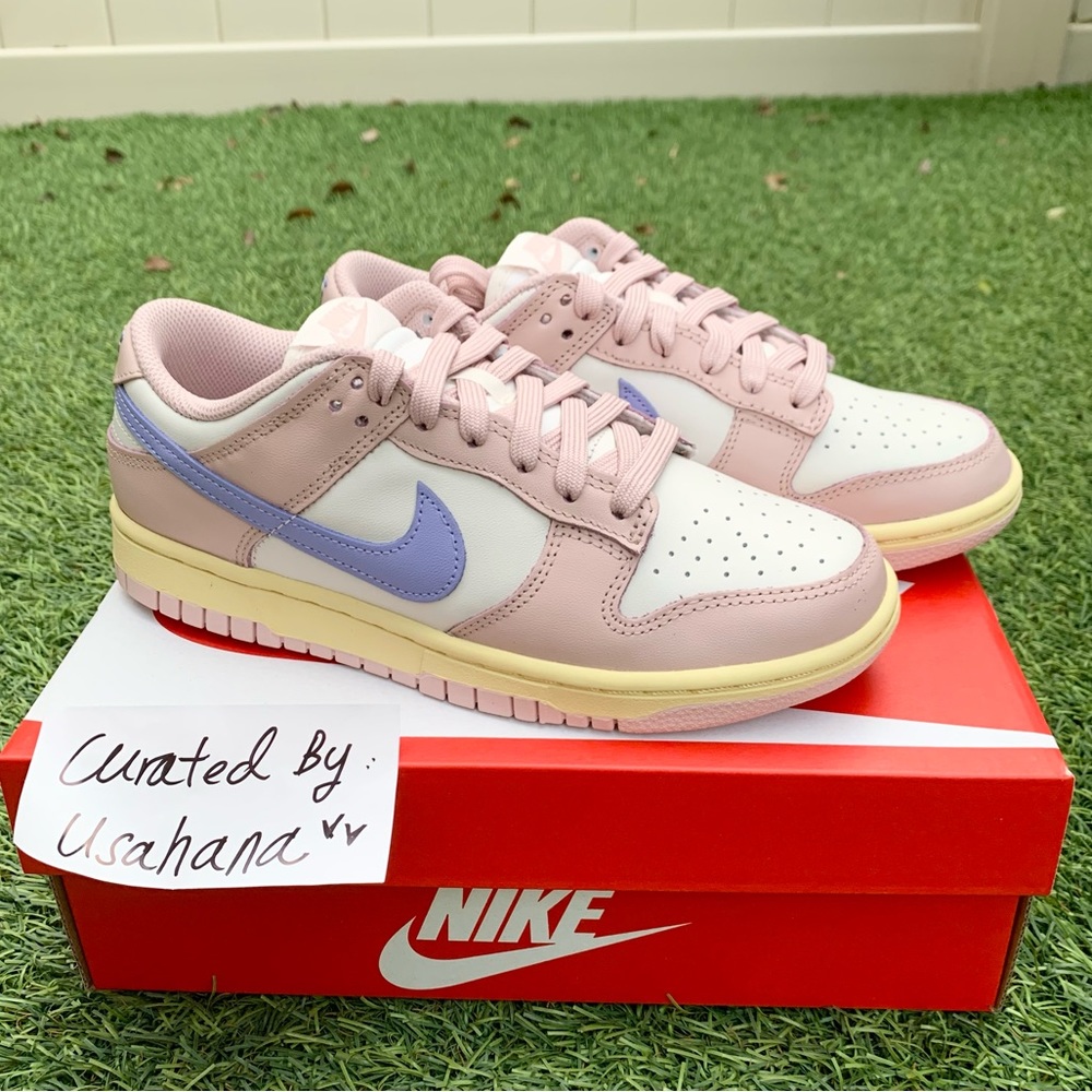Nike Dunk low White pastel pink shoes (big kids) - Picture 3 of 5